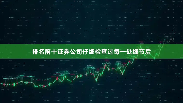 排名前十证券公司仔细检查过每一处细节后